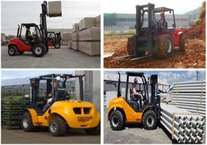 Xe nâng địa hình gồ ghề tối đa - một giải pháp làm việc chăm chỉ cho các ngành lâm nghiệp, nông nghiệp và xây dựng.