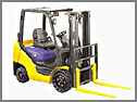 Komatsu's forklift business declined in 2011 compared to 2010.