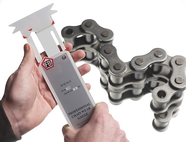 FB Chain claims its gauge is unique because it shows chain wear in 0.25% increments.
