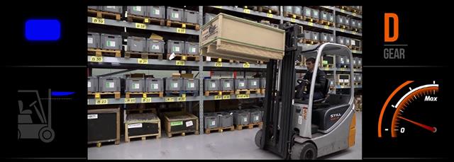 Forks lifted, speed automatically reduced