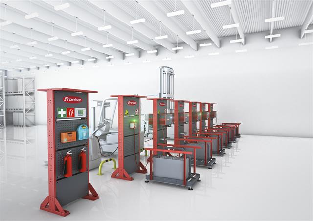 Fronius offers an extensive range of product and system solutions for equipping standards-compliant battery charging rooms and stations.