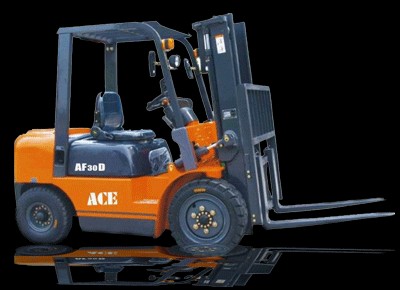 A three-tonne diesel ACE forklift
