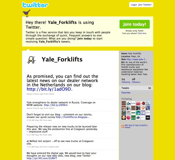 Yale markets itself online through social networking website Twitter.