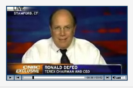 CEO DeFeo discusses Terex's performance on US television