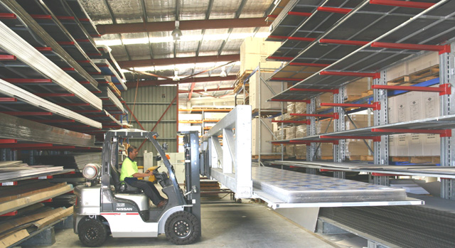 Forklifts play a crucial role in the warehousing operations of York Precision Plastics.