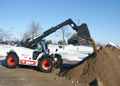 A Bobcat V518 telehandler