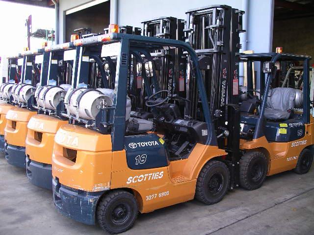 Part of Scotties Forklift Hire fleet