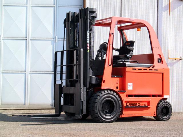 A Carer battery electric forklift.