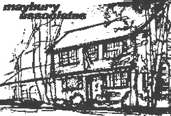 A charcoal drawing of the Maybury home where John Maybury and his father Tom worked from in 1977.