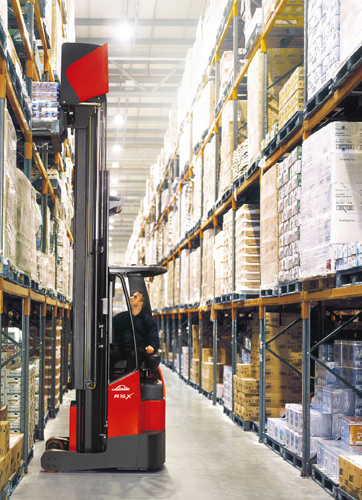 The new X range Linde reach truck.