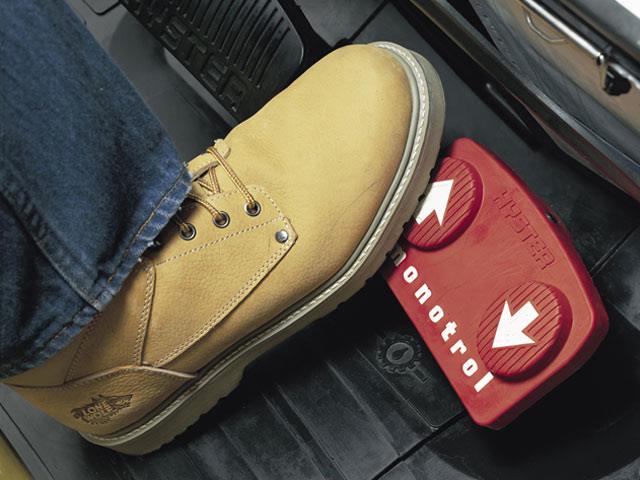 Hyster's Monotrol® Pedal, an optional, dual-directional accelerator pedal.