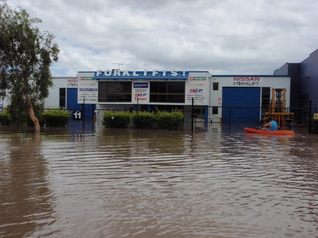 Rod Jackson of Lencrow Group used a kayak to survey the devastation.