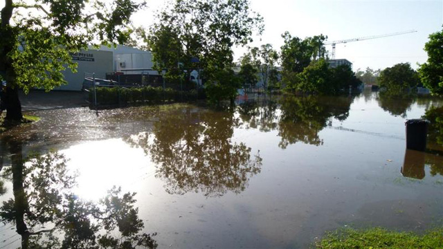 Komatsu Forklift Australia's branch in Sumner Park was awash.