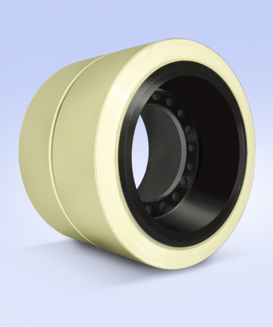 Cost saving Press-Fit steer tire design with alternative Extreme Duty Cushothane® XL™ polyurethane compound