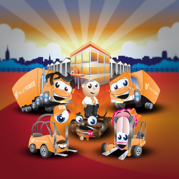 The front cover of Palletforce's storybook No Job Too Tall.