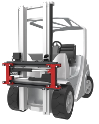 The re-invention of attachments: The 1st fully electronic fork positioner T160BE with electronic drive and patented control system. Click for more product information.