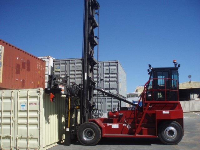 A Taylor TEC 155H empty container handler in operation.