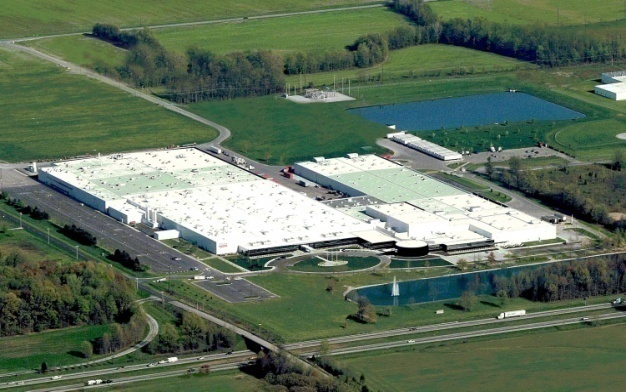 Toyota's 126-acre Columbus, Indiana, campus has 1,015,843 sqft. (93,864 sqm) of facilities.