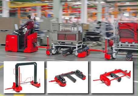 Customers can choose from a range of chassis variants and trailer train combinations for the Linde logistics train.