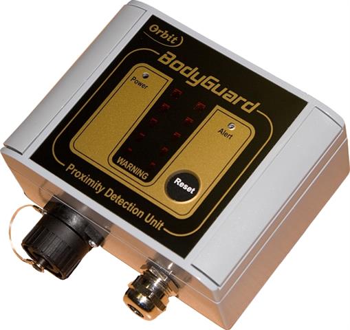 Proximity detection and warning system helps lower risk of collision