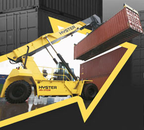 The best picture or video of Hyster 8-48 tonne forklifts will receive a Hyster reach stacker scale model.