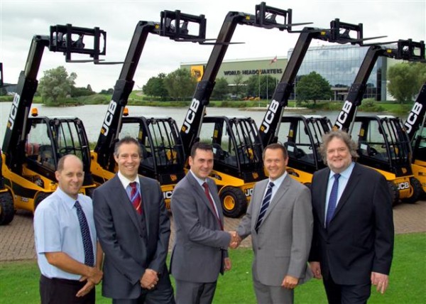 Chris Nowell (second from right) with the Barloworld team (L-R) Mick Davies, regional service manager; Scott Frankham, regional sales manager; Kevin Sharp, key accounts manager and Tony Trow, field service manager.