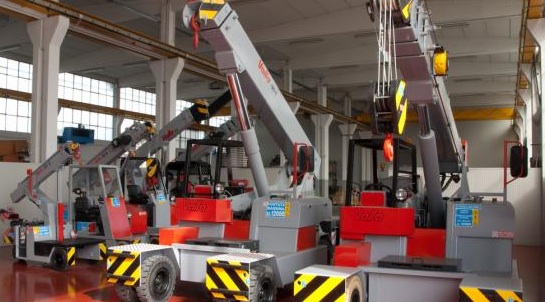 Vella's products service a niche between the markets for forklifts and mobile cranes.