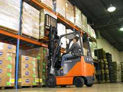 Toyota's new compact electric forklift.