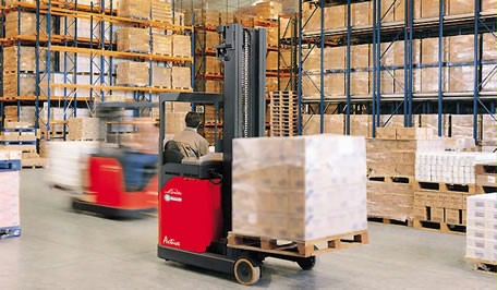 BMB Removals required a reach truck to move storage boxes in a warehouse.