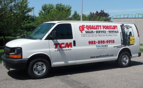 One of Quality Forklift Sales & Service's field service vans