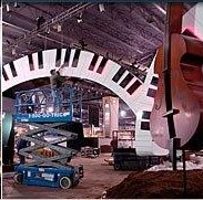 A Trico Lift rental in use at a trade show.