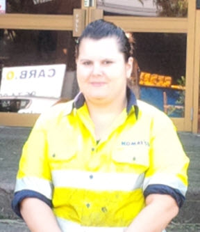 Komatsu Forklift apprentice Caroline Diaz.