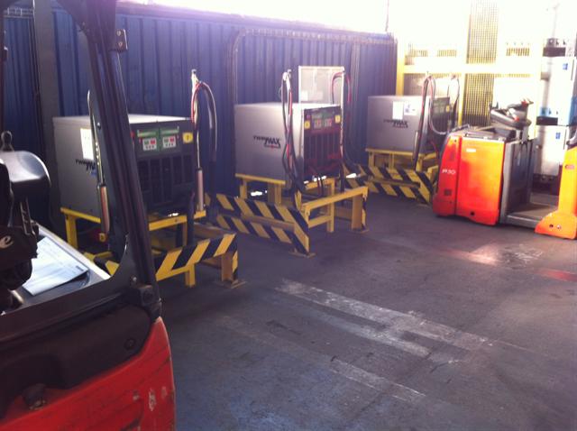 The installation of AW fast chargers at the Faurecia Automotive plant.