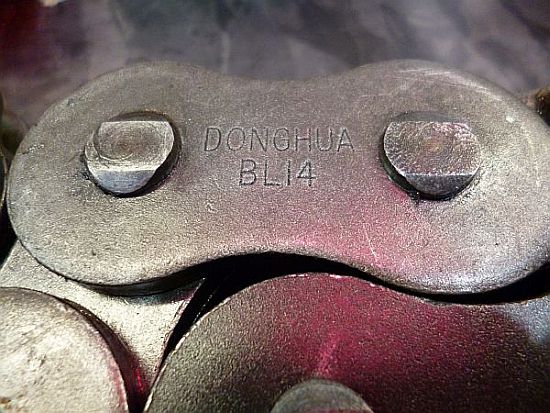 Chaintec recommends forklift users avoid any chain that is not stamped with a brand or manufacturer name and chain series number.