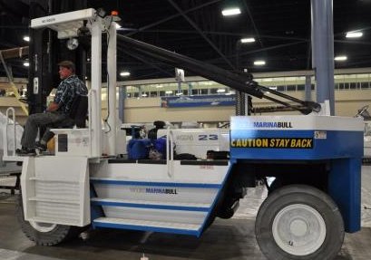 Marina's recently acquired Wiggins forklift