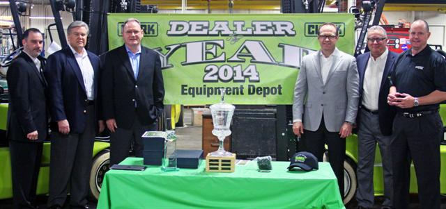 Equipment Depot receives Clark's Dealer of the Year award.