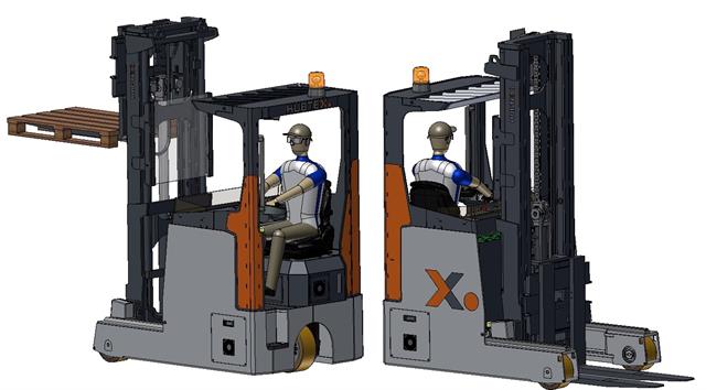 Premiere at CeMAT at Hubtex open-air stand G02: the new SQ 40 reach truck.