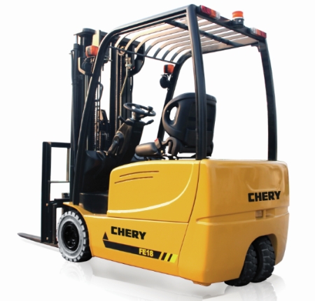 FE18 - Three wheeled electric forklift. Click for larger image.