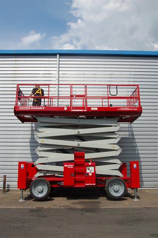 The new MEC 6092RT rough-terrain scissor lift.