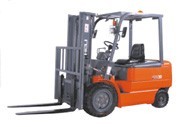 A Heli electric counterbalance forklift.