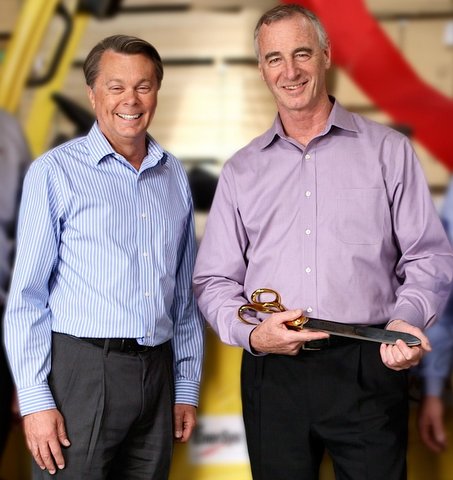 Jeff Long of EnerSys and John Blakeney of Atlantic Plywood.