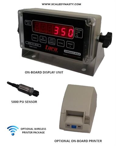 The TR-1-NK-HE is easy to install and attaches to any type of hydraulic lifting system by converting hydraulic pressures to a readable weight display. Click for larger view.