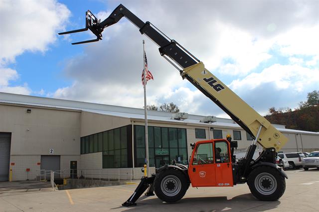 A JLG G12-55A telehandler at H&K Equipment before being delivered to a construction site.