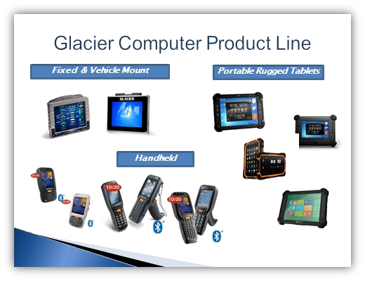 Glacier's full array of high quality, rugged computing hardware ranges from Vehicle Mounted Computers to Scanners.