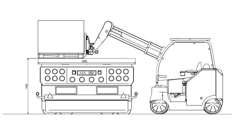 The MaxTruck 2T can easily reach the second pallet