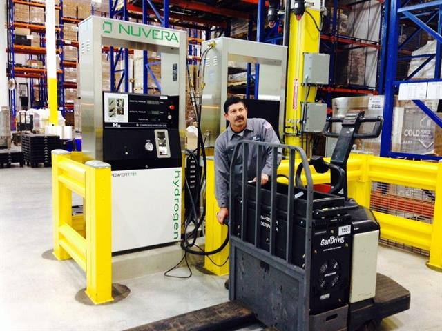 A Nuvera PowerTap refueling at a Golden State Foods Corp facility