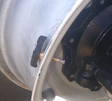 Comatra tyre pressure sensor installed on rim