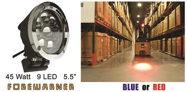 Keytroller’s FOREWARNER  Blue/RED LED Warning Spotlights now in 3 sizes