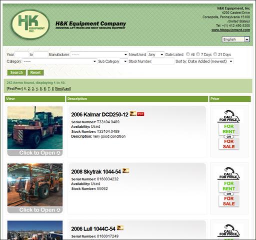 Machinery Street allows you to quickly publish promotional webpages for your equipment.