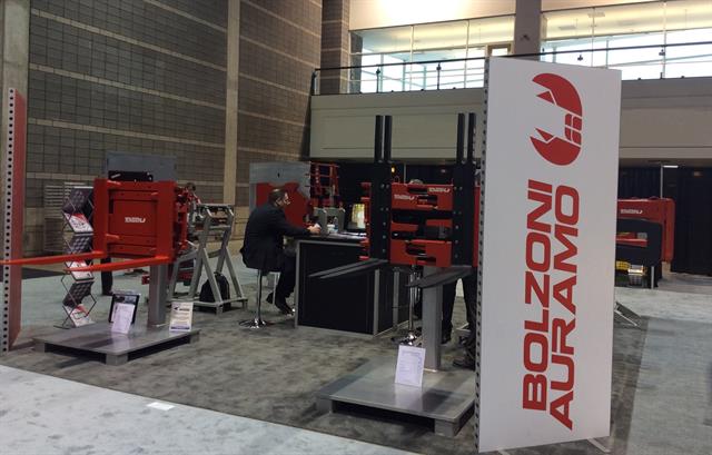 Bolzoni Auramo booth at ProMat 2015
